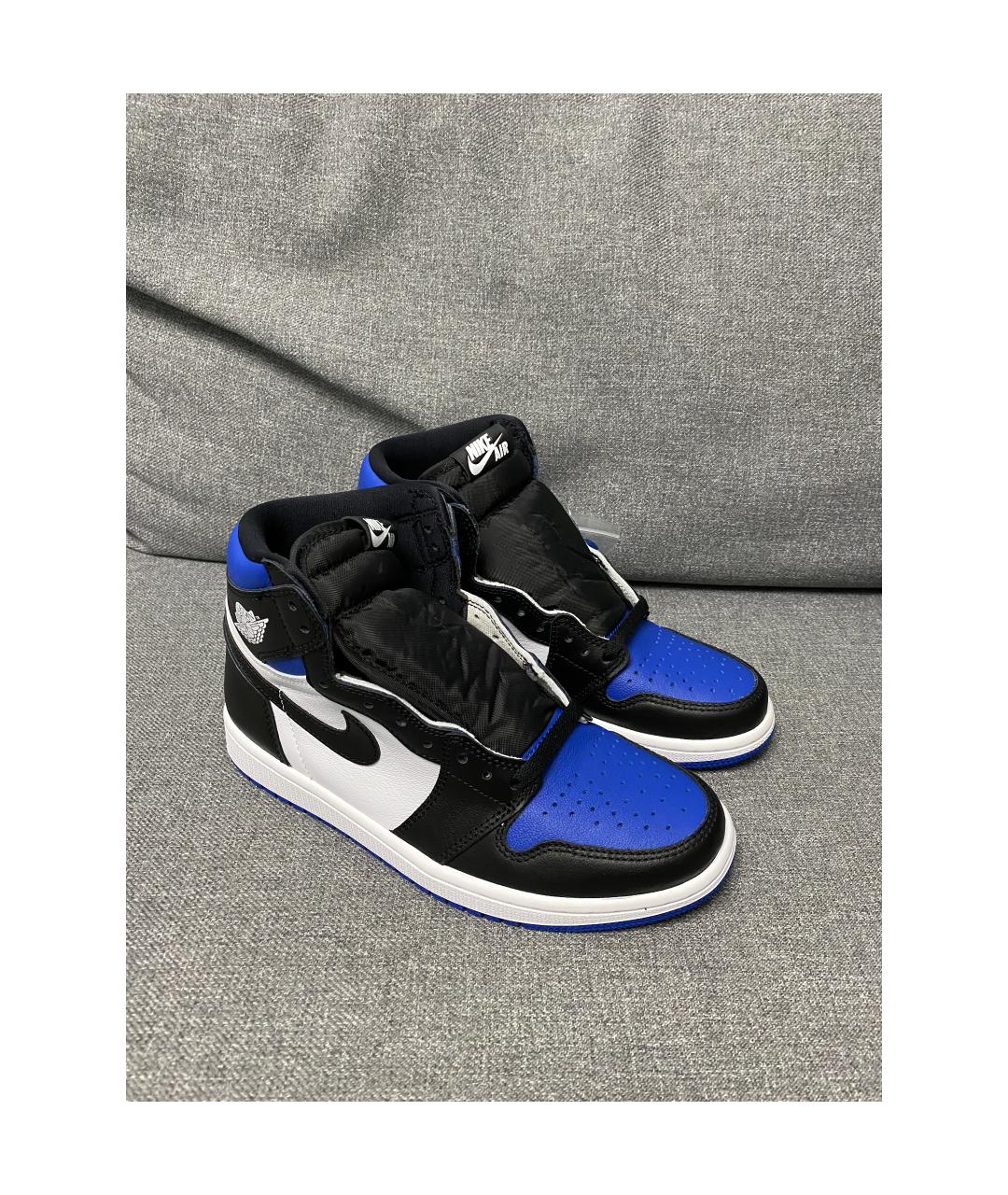 NIKE Синие кожаные высокие кроссовки / кеды, фото 5