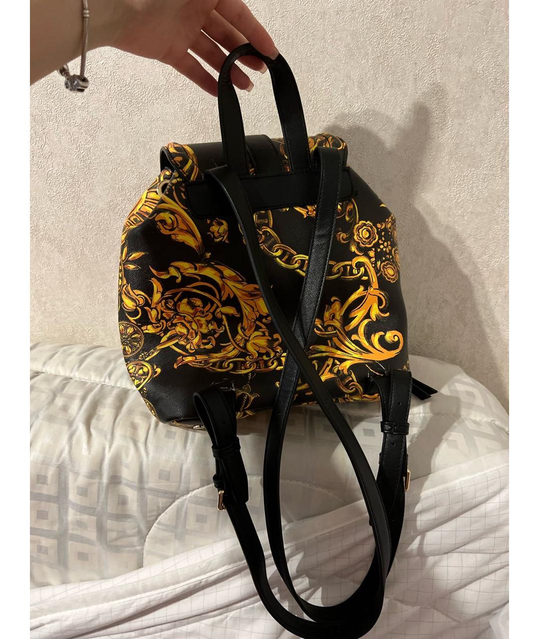 VERSACE JEANS COUTURE Черный кожаный рюкзак, фото 3