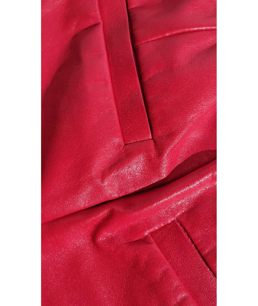 BRUNELLO CUCINELLI Красные кожаные шорты, фото 6