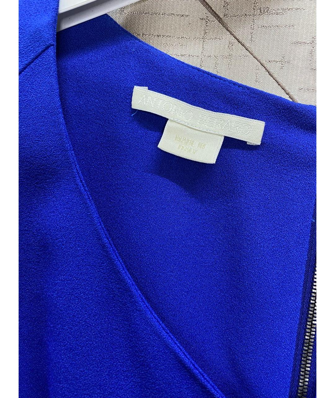 ANTONIO BERARDI Синее ацетатное платье, фото 2