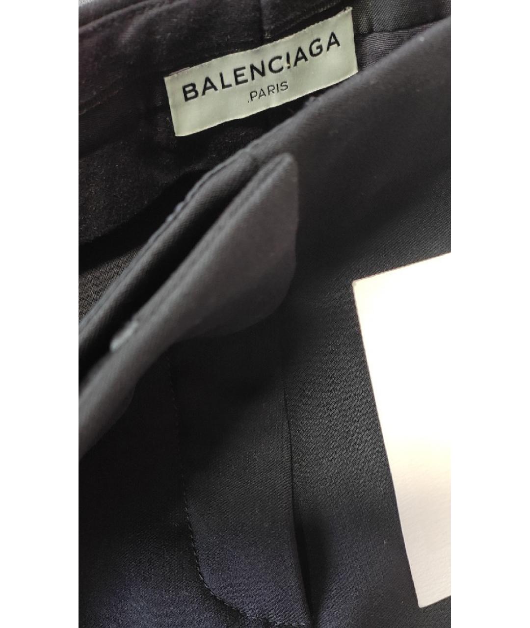 BALENCIAGA Черные шерстяные прямые брюки, фото 6