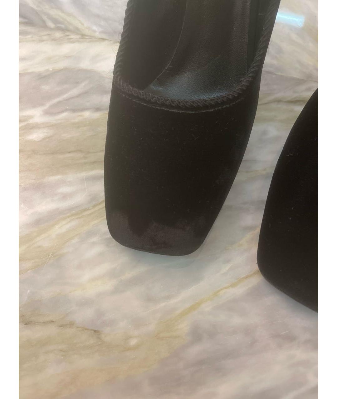 ETRO Черные бархатные туфли, фото 6