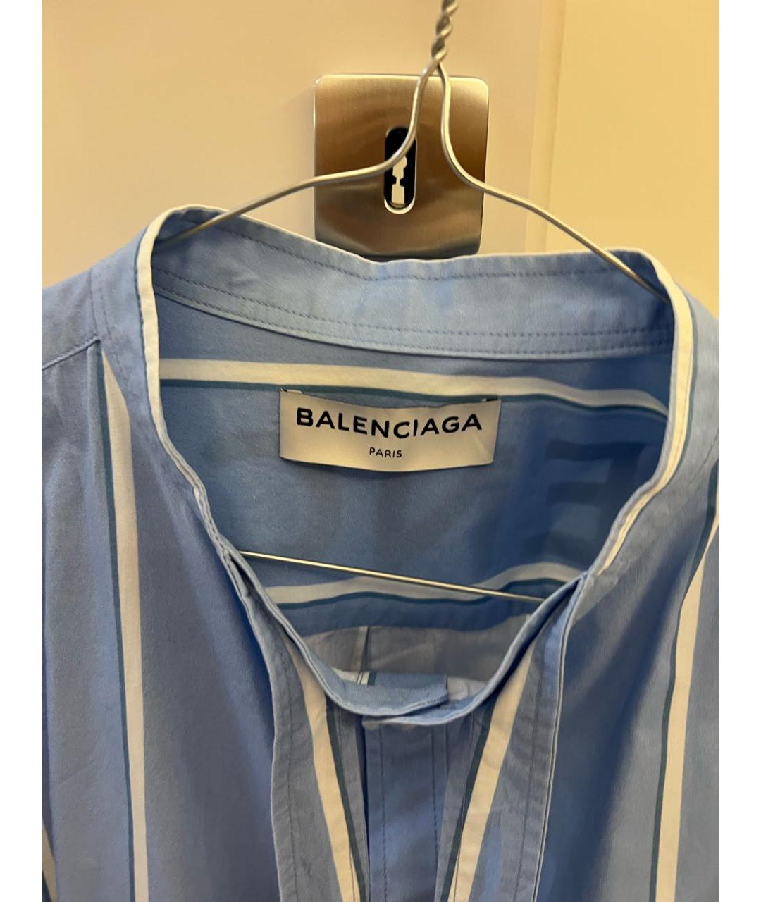 BALENCIAGA Голубая хлопковая рубашка, фото 3