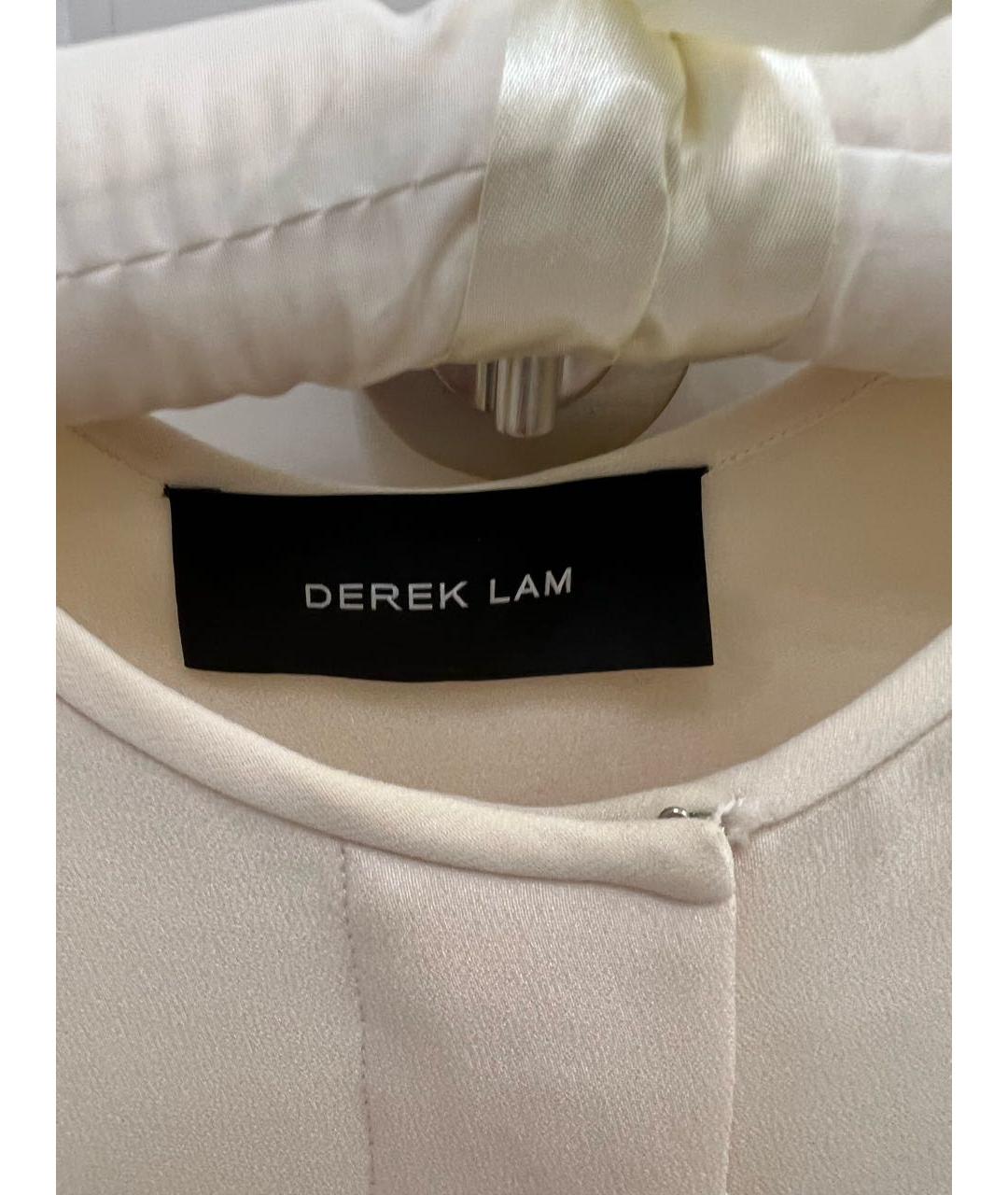 DEREK LAM Белая шелковая блузы, фото 3