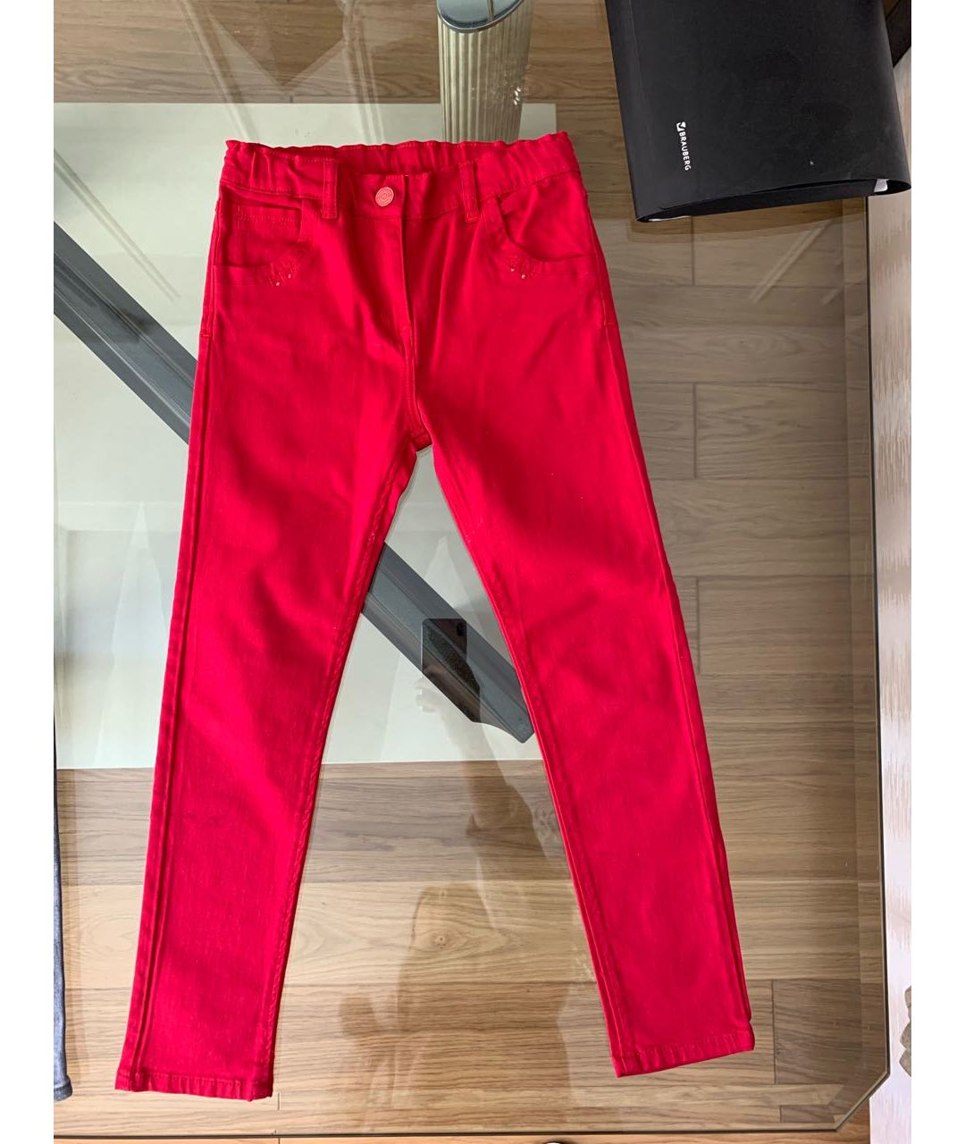 MONNALISA Красные хлопковые брюки и шорты, фото 3