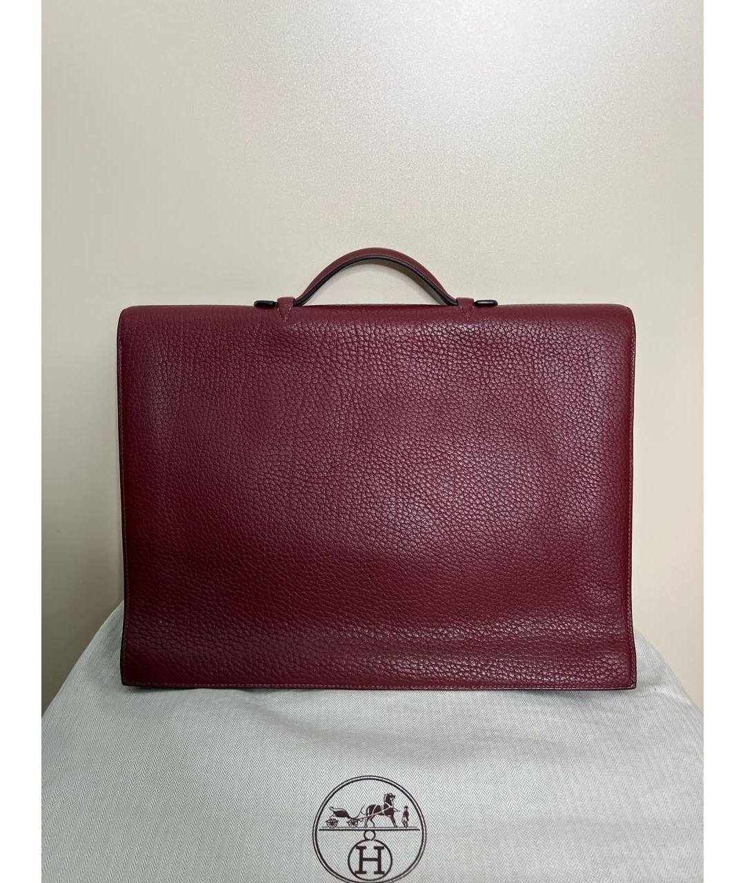 HERMES PRE-OWNED Бордовый кожаный портфель, фото 3