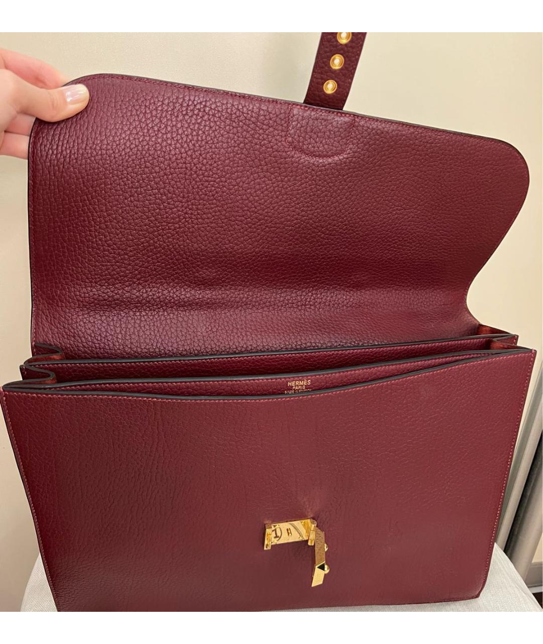 HERMES PRE-OWNED Бордовый кожаный портфель, фото 4