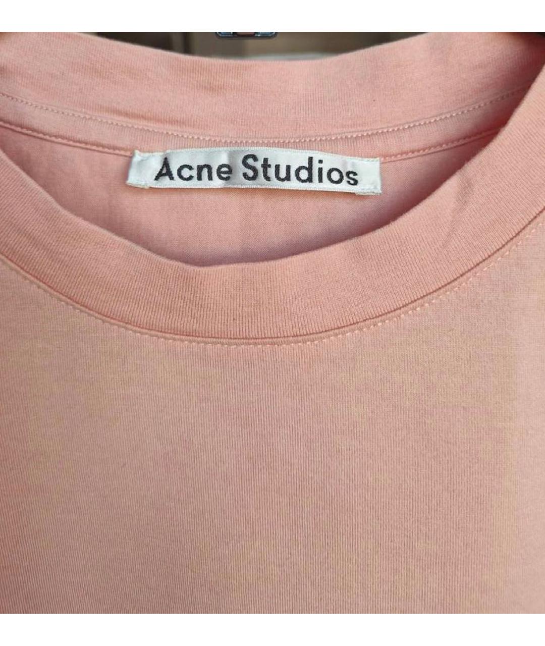 ACNE STUDIOS Коралловая хлопковая футболка, фото 2