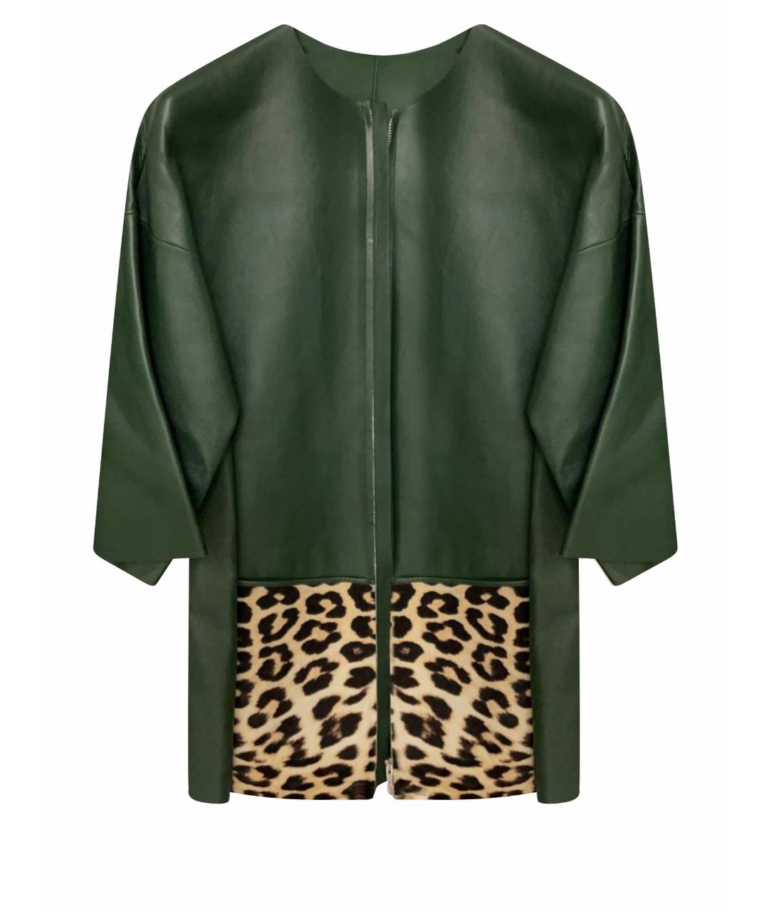 CELINE PRE-OWNED Зеленая кожаная куртка, фото 1