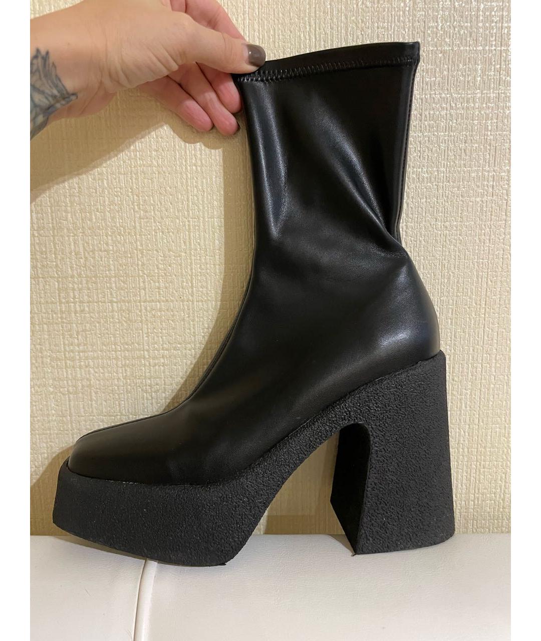STELLA MCCARTNEY Черные кожаные ботинки, фото 8