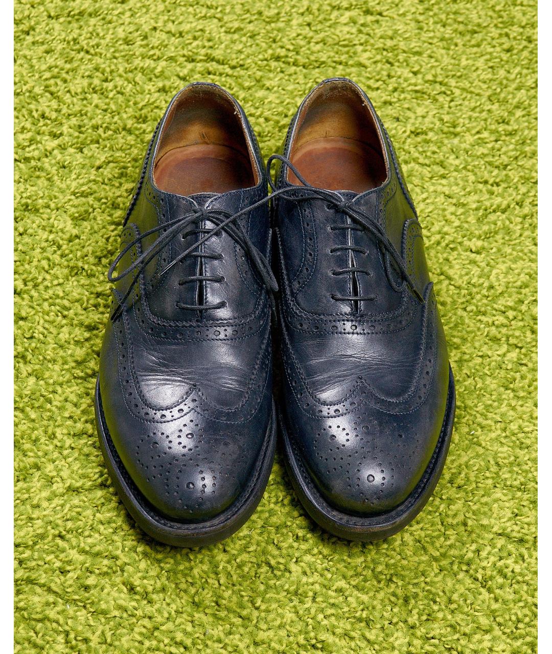 DOUCAL'S Темно-синие кожаные туфли, фото 3