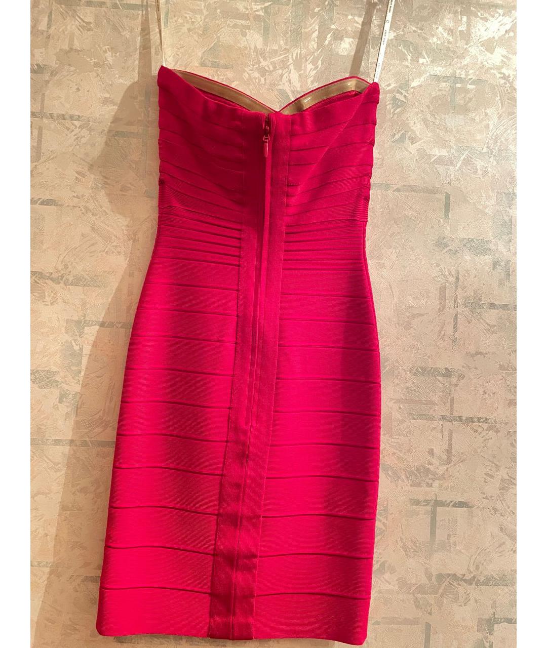 HERVE LEGER Красное вискозное коктейльное платье, фото 2