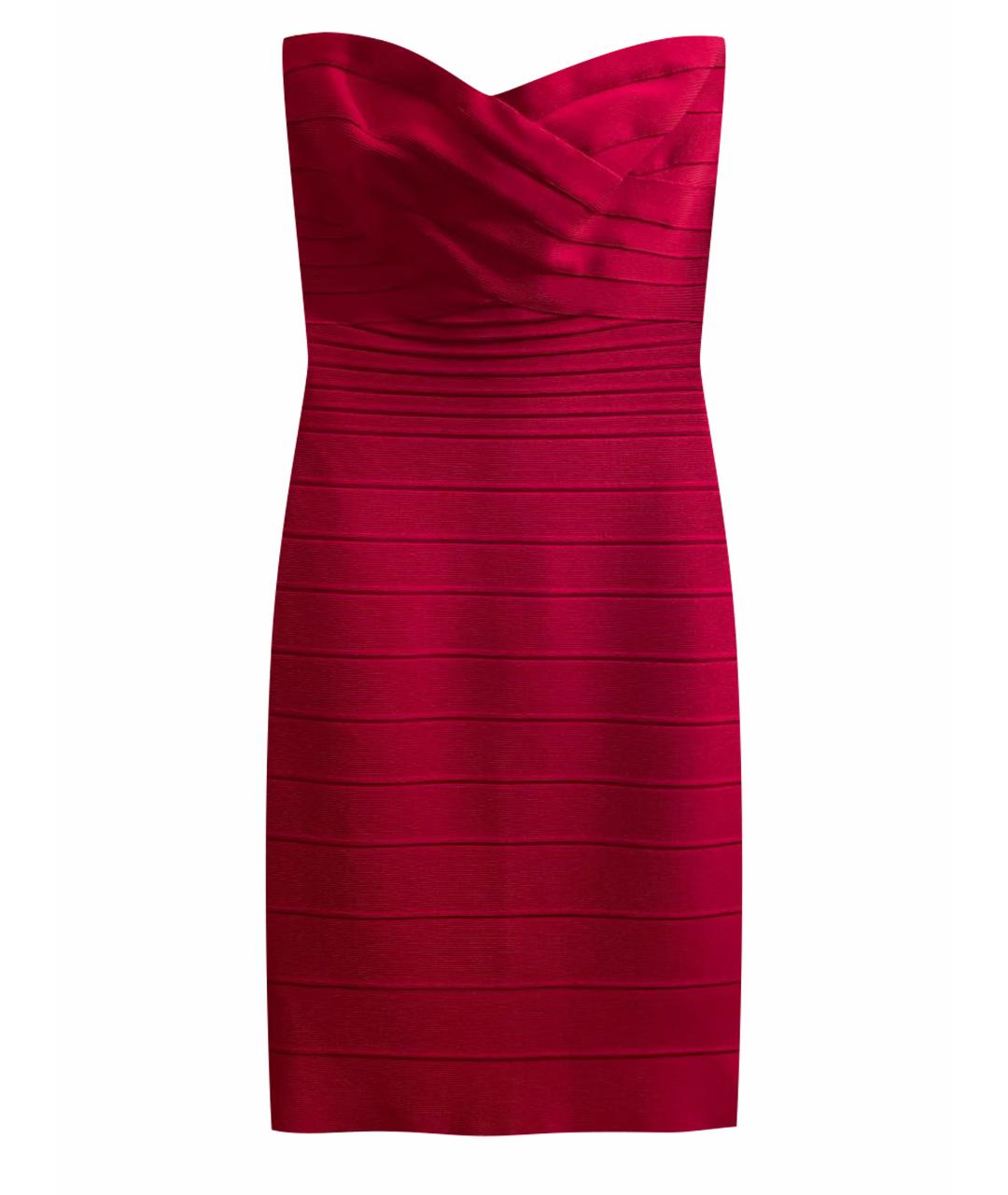 HERVE LEGER Красное вискозное коктейльное платье, фото 1