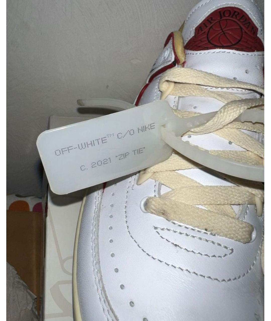 NIKE X OFF-WHITE Белые кожаные низкие кроссовки / кеды, фото 6