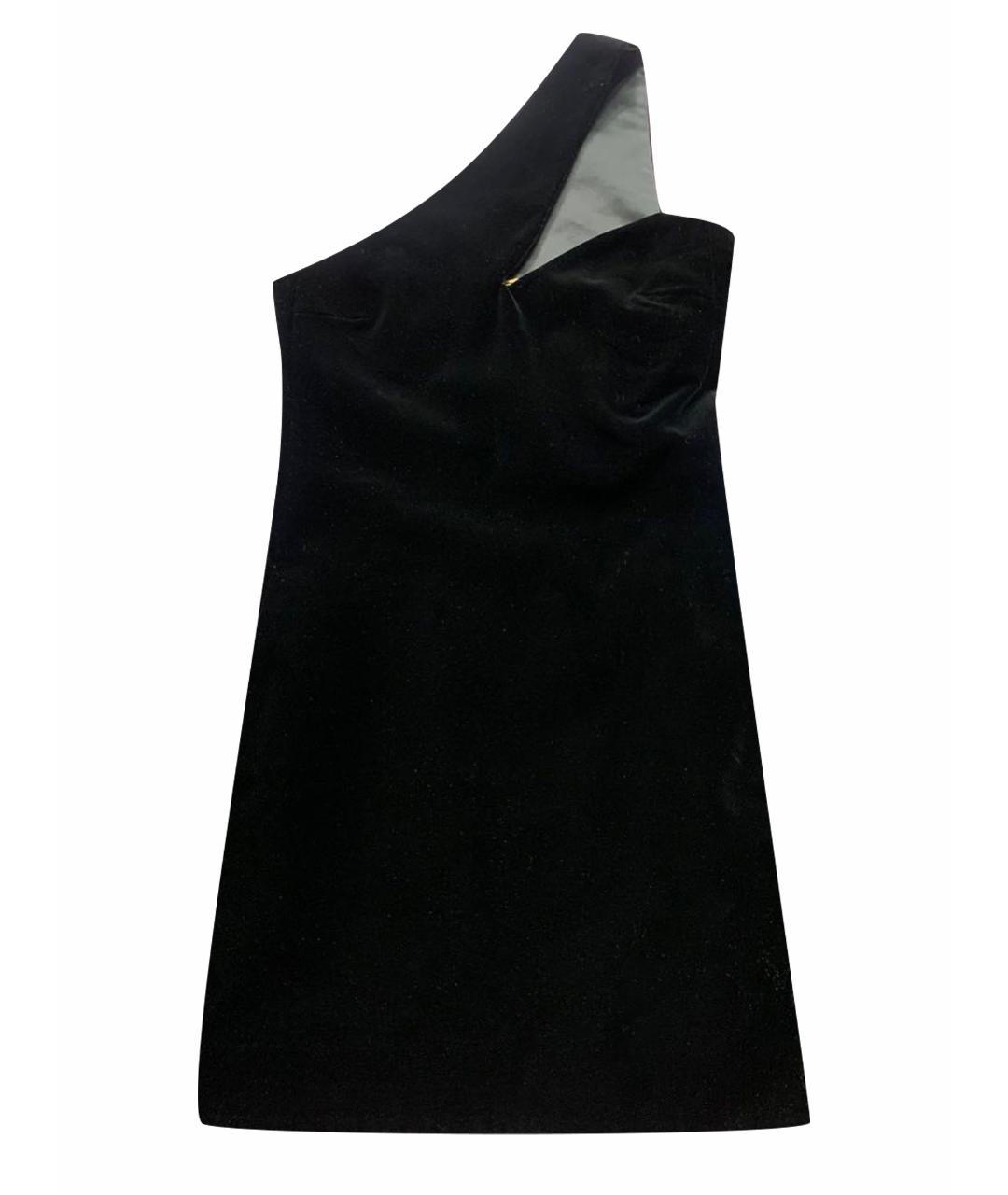 SAINT LAURENT Черное бархатное коктейльное платье, фото 1