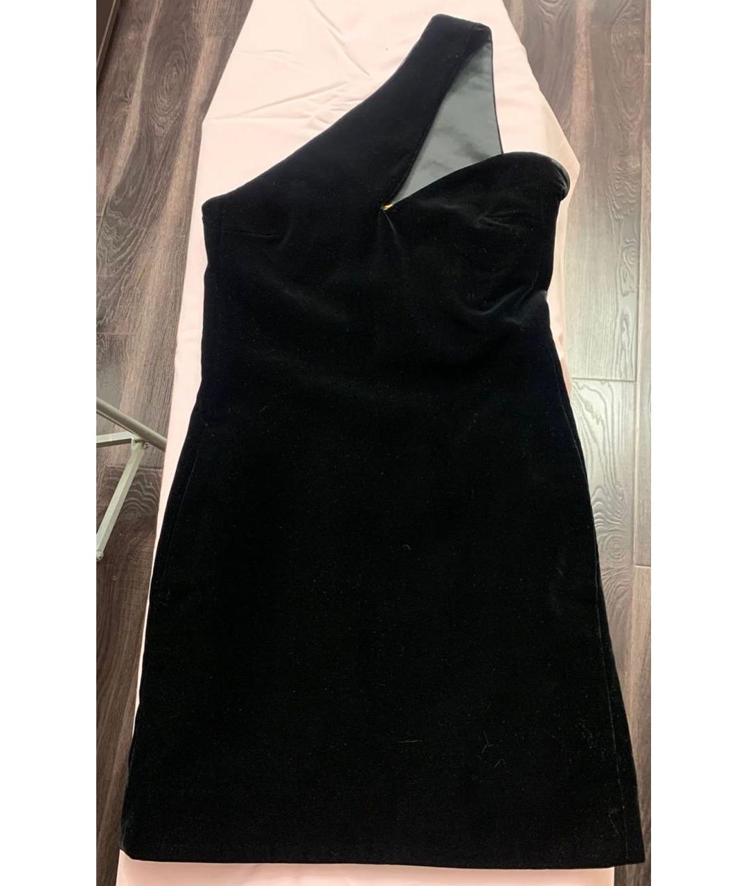 SAINT LAURENT Черное бархатное коктейльное платье, фото 4