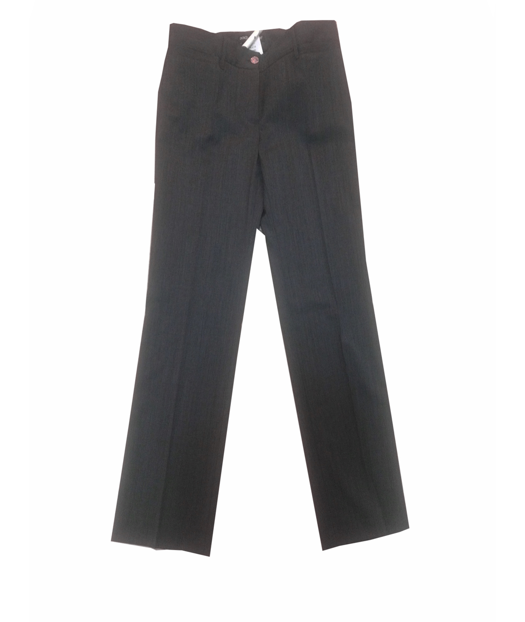 DOLCE&GABBANA Антрацитовые шерстяные прямые брюки, фото 1