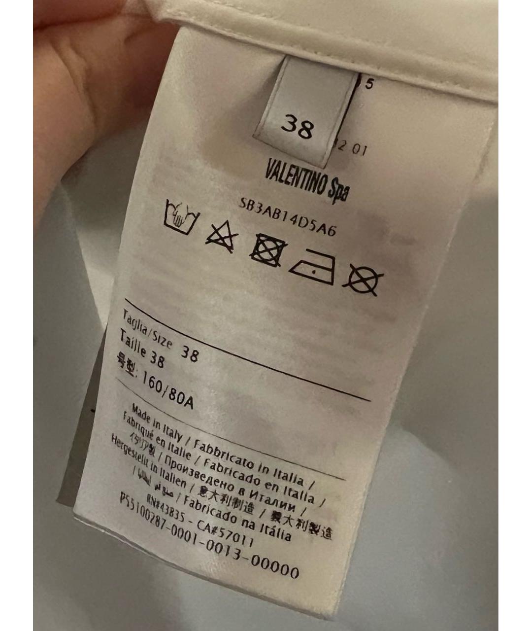VALENTINO Белая хлопковая рубашка, фото 4