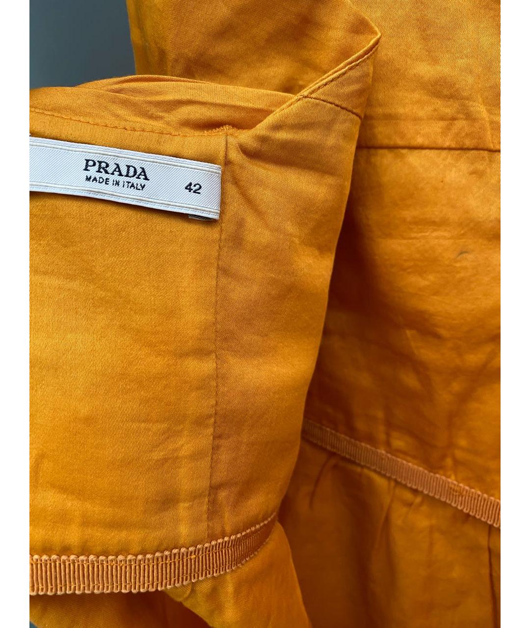 PRADA Горчичная хлопковая блузы, фото 3