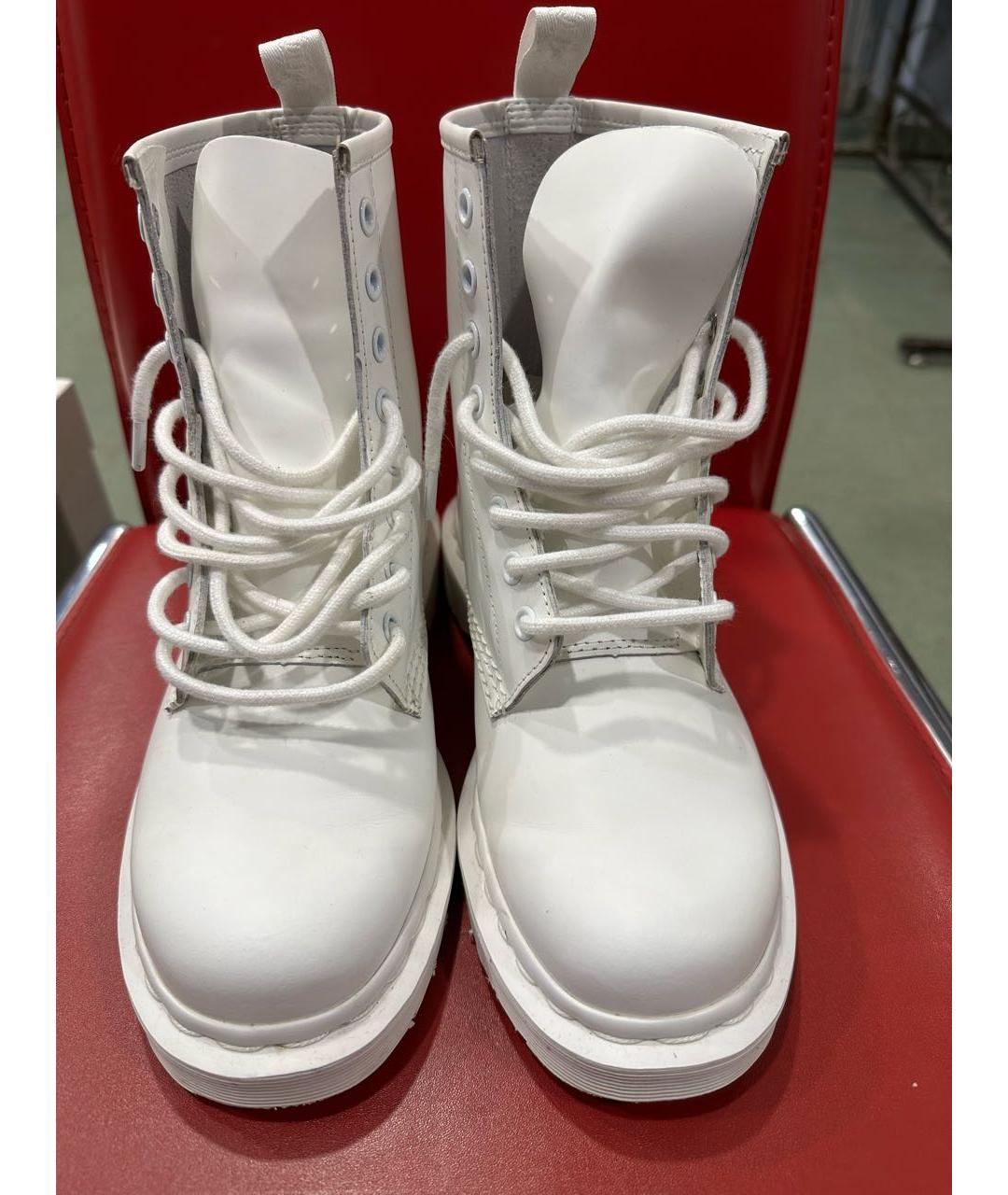DR. MARTENS Белые кожаные ботинки, фото 2