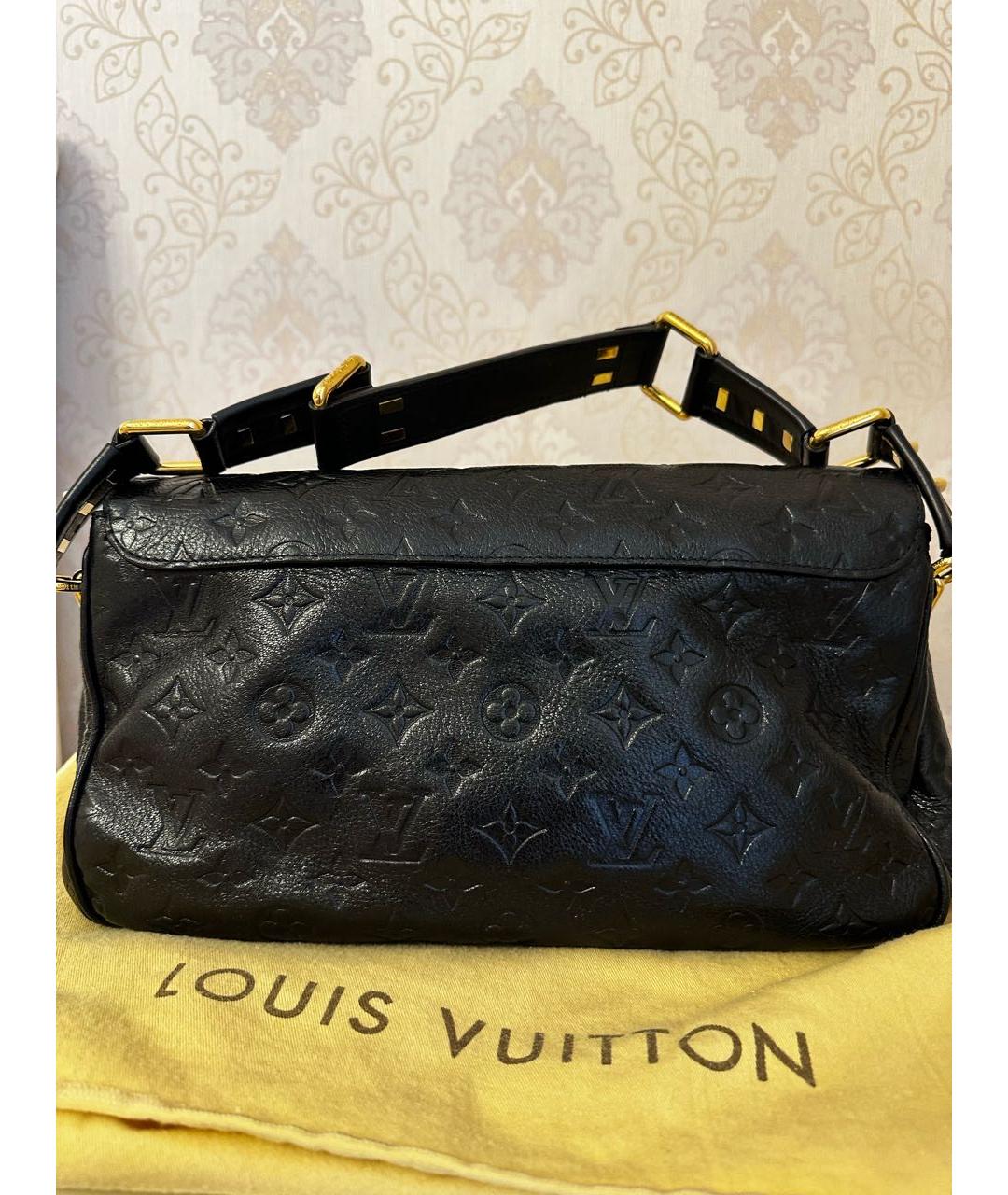 LOUIS VUITTON Черная кожаная сумка с короткими ручками, фото 3