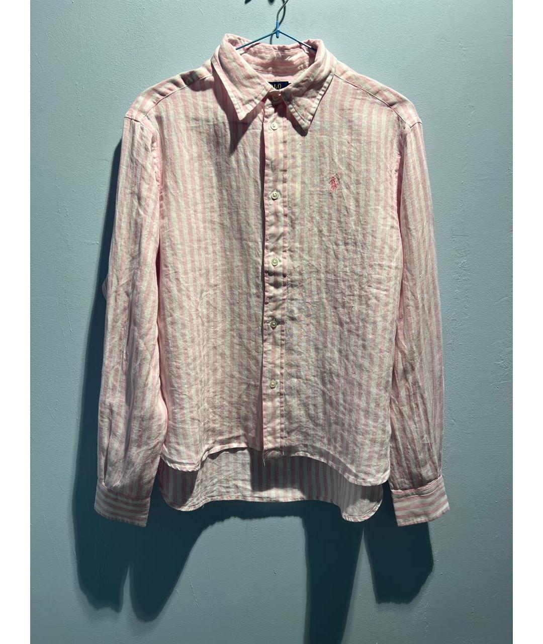 POLO RALPH LAUREN Розовая льняная рубашка, фото 6