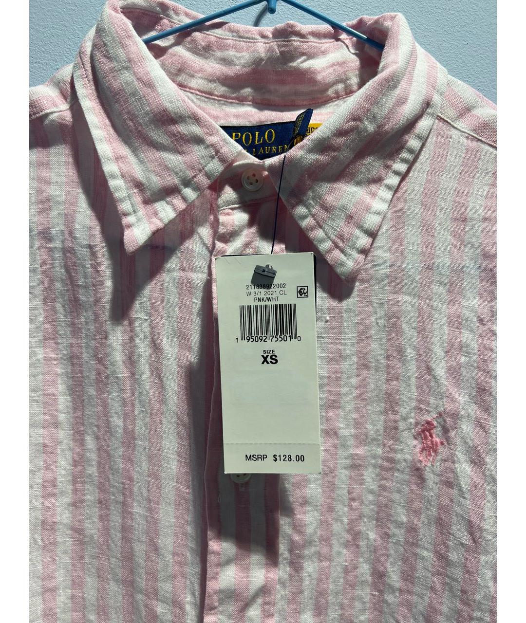 POLO RALPH LAUREN Розовая льняная рубашка, фото 3