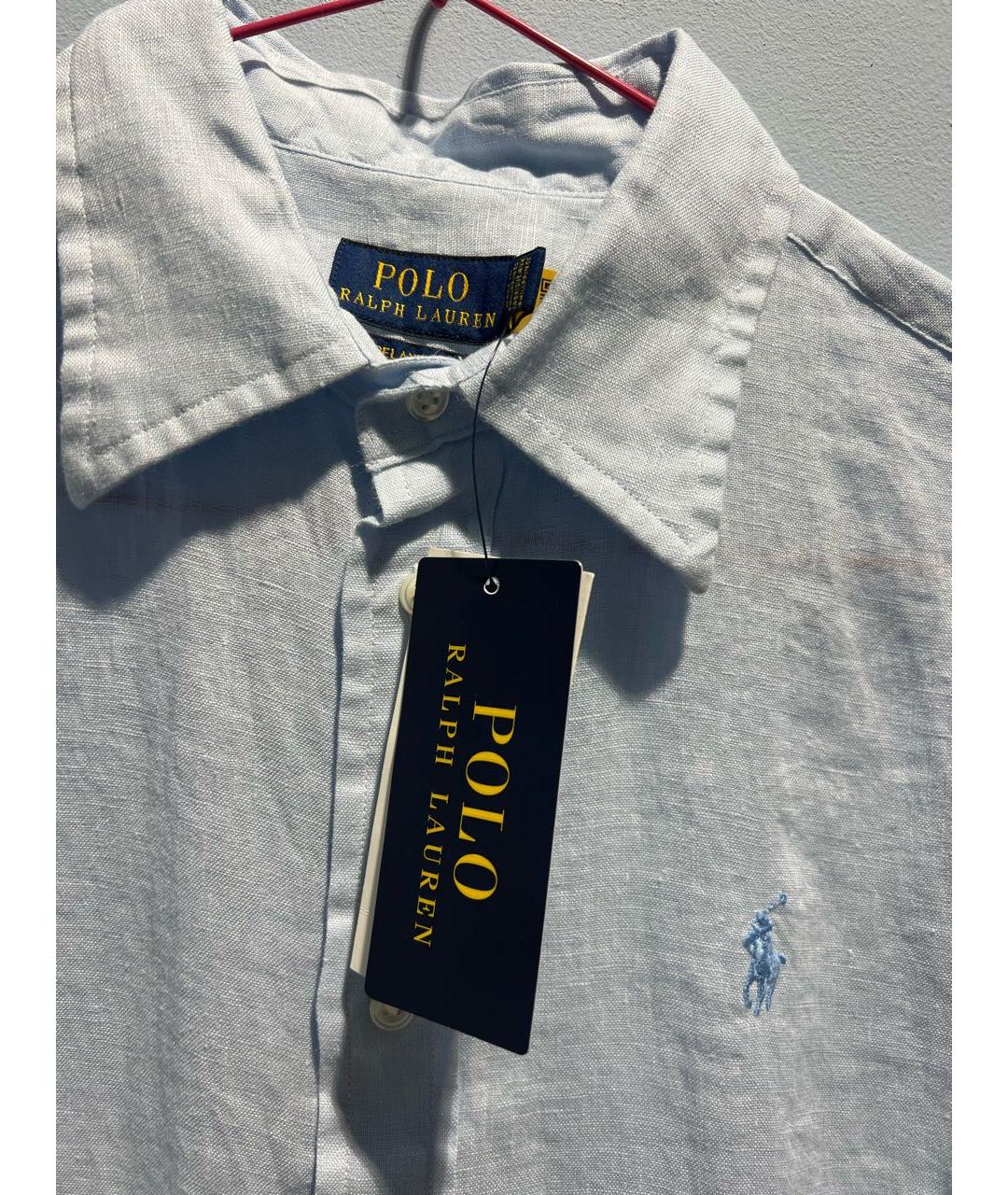POLO RALPH LAUREN Голубая льняная рубашка, фото 3
