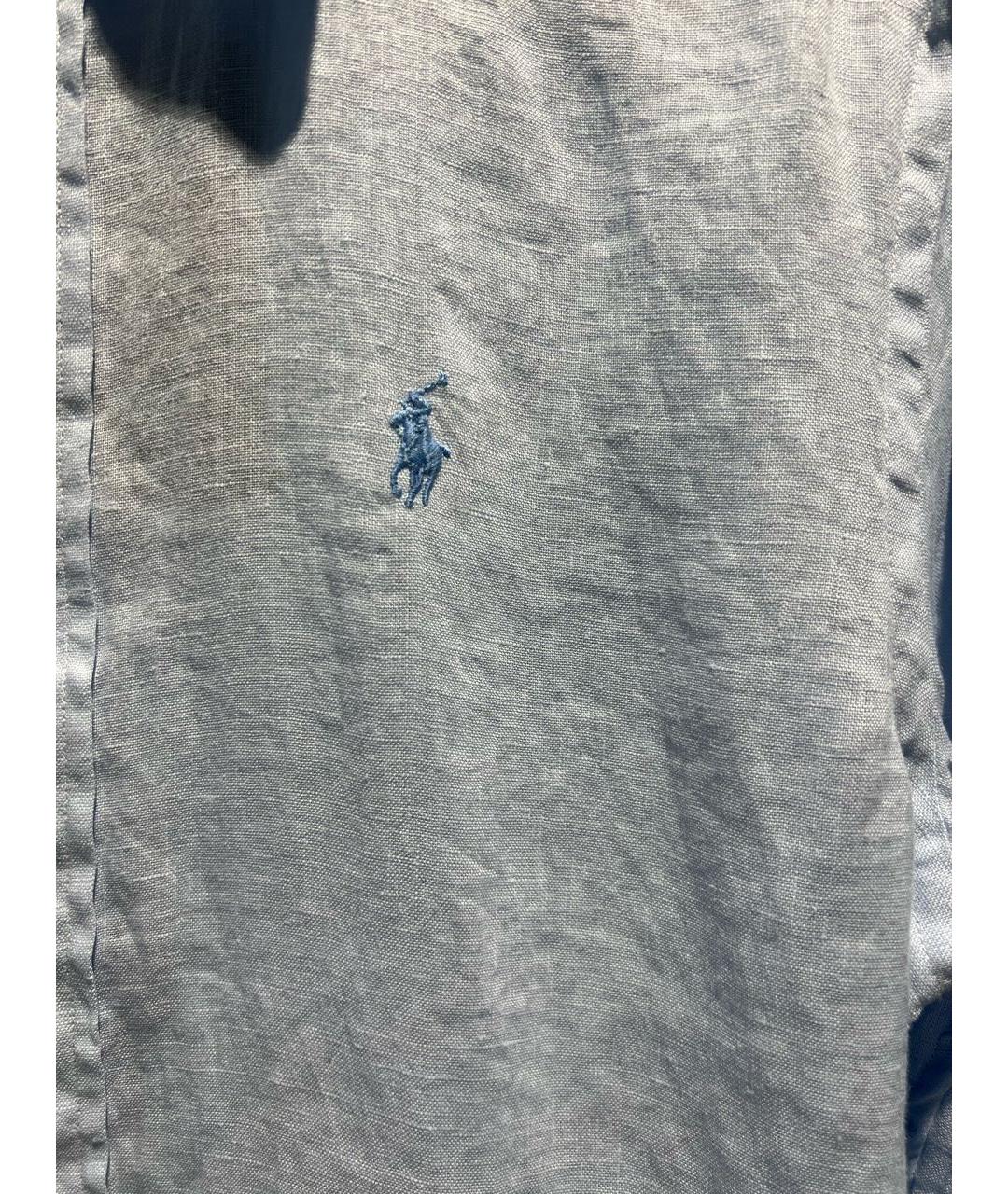 POLO RALPH LAUREN Голубая льняная рубашка, фото 4
