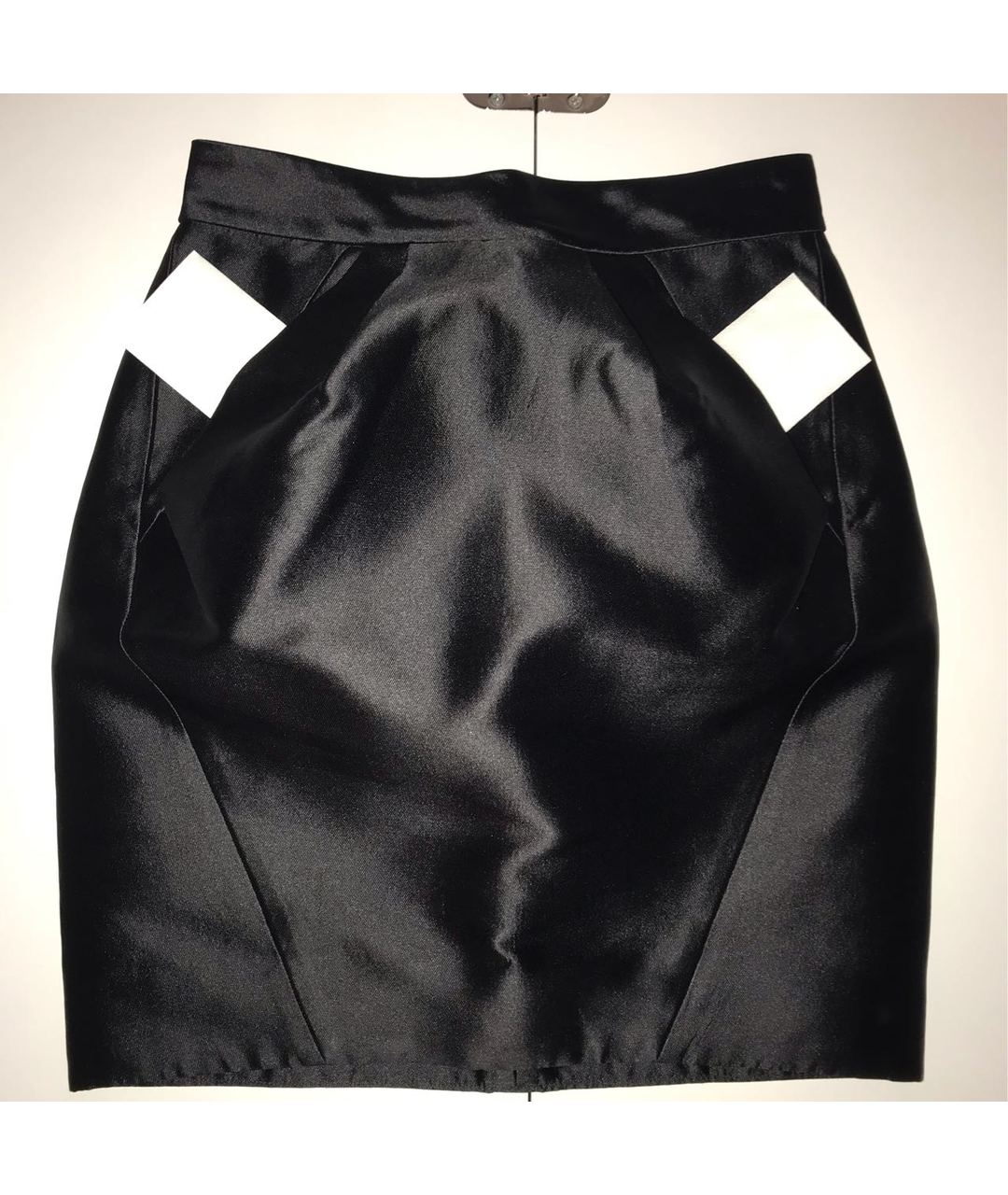 BALENCIAGA Черная шелковая юбка мини, фото 2