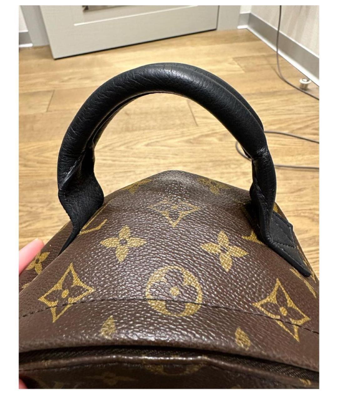 LOUIS VUITTON Коричневый кожаный рюкзак, фото 6