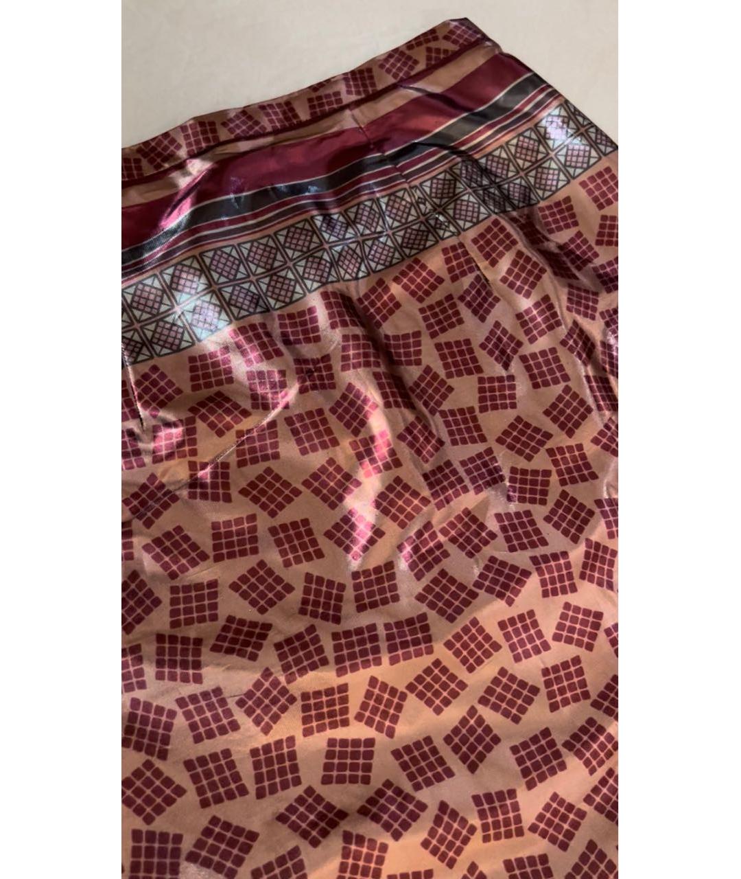 BURBERRY Бордовая вискозная юбка миди, фото 3