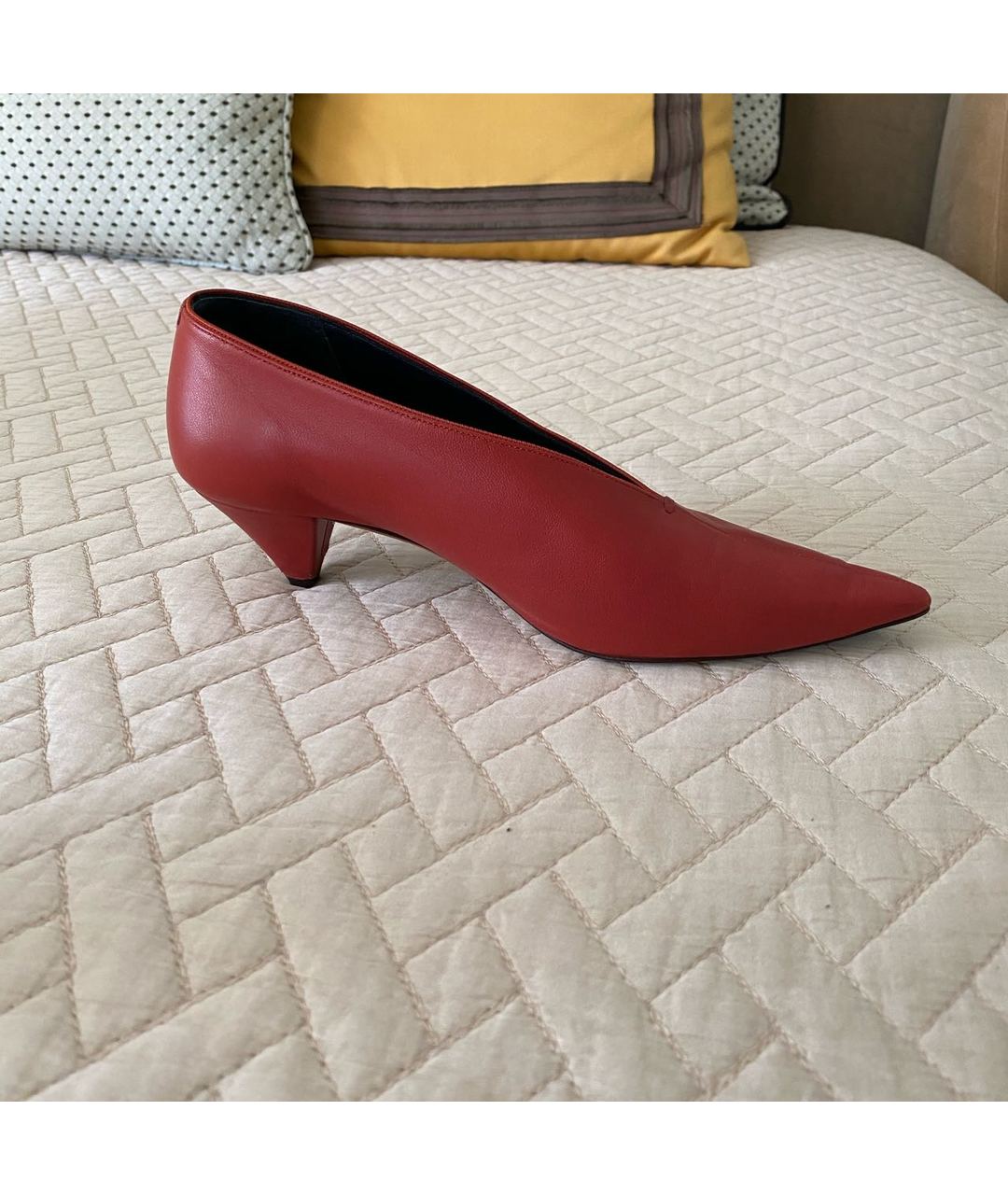 CELINE PRE-OWNED Красные кожаные туфли, фото 5
