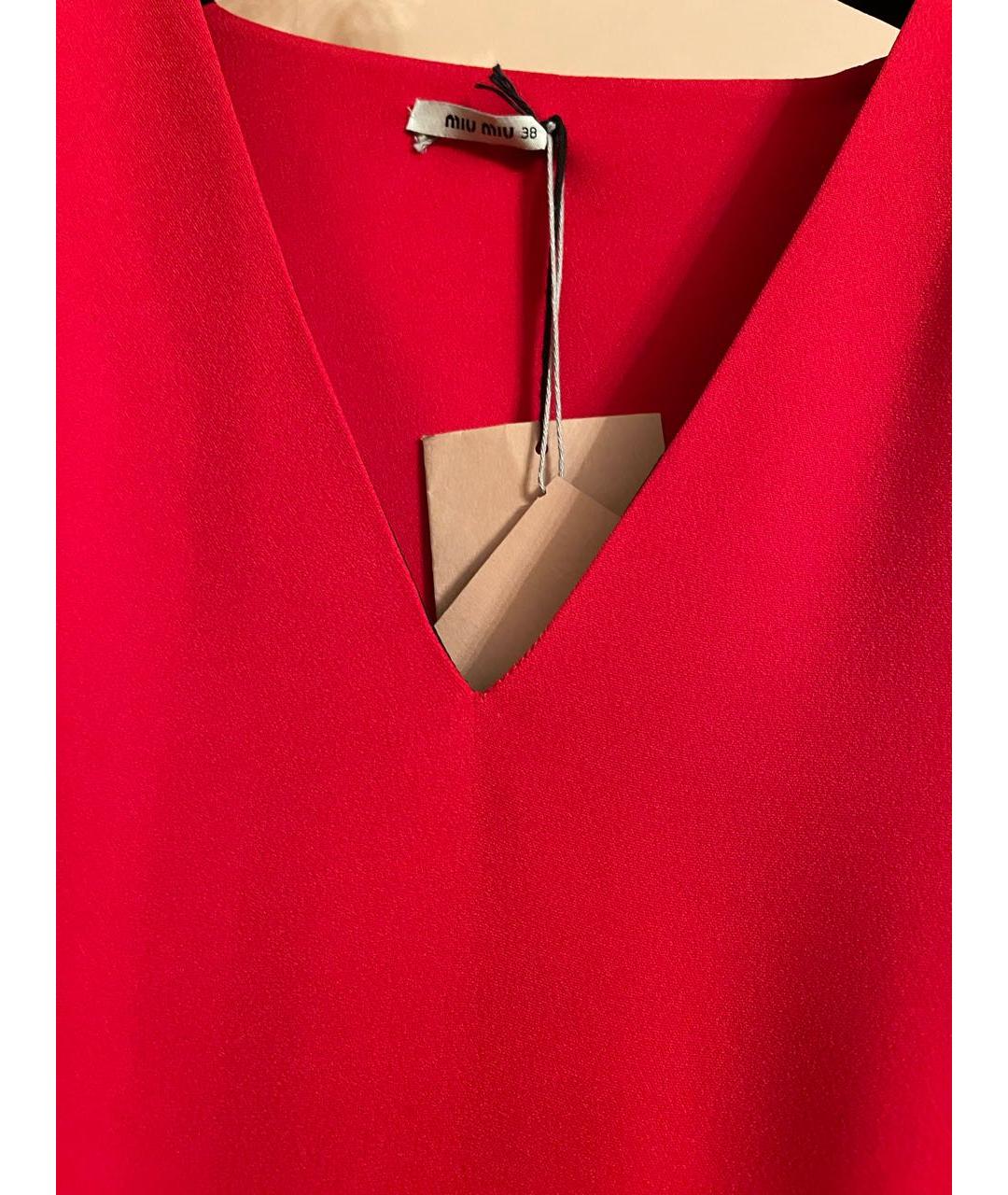 MIU MIU Красное вискозное коктейльное платье, фото 2