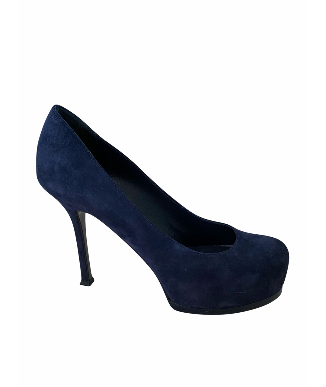 SAINT LAURENT Темно-синие замшевые туфли, фото 1