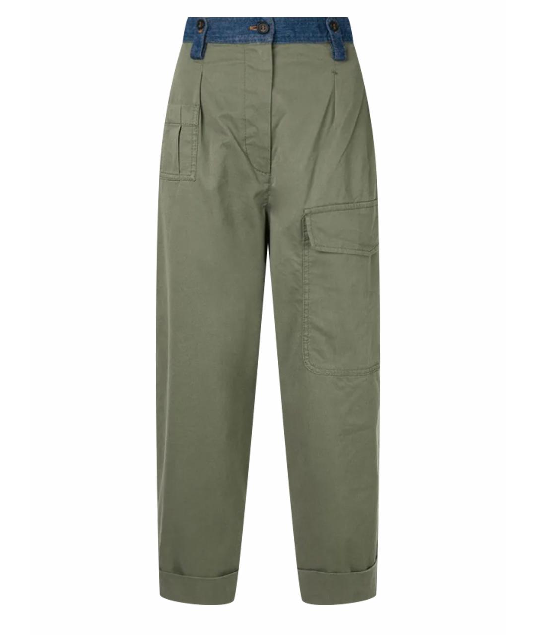№21 Зеленые хлопковые брюки широкие, фото 1