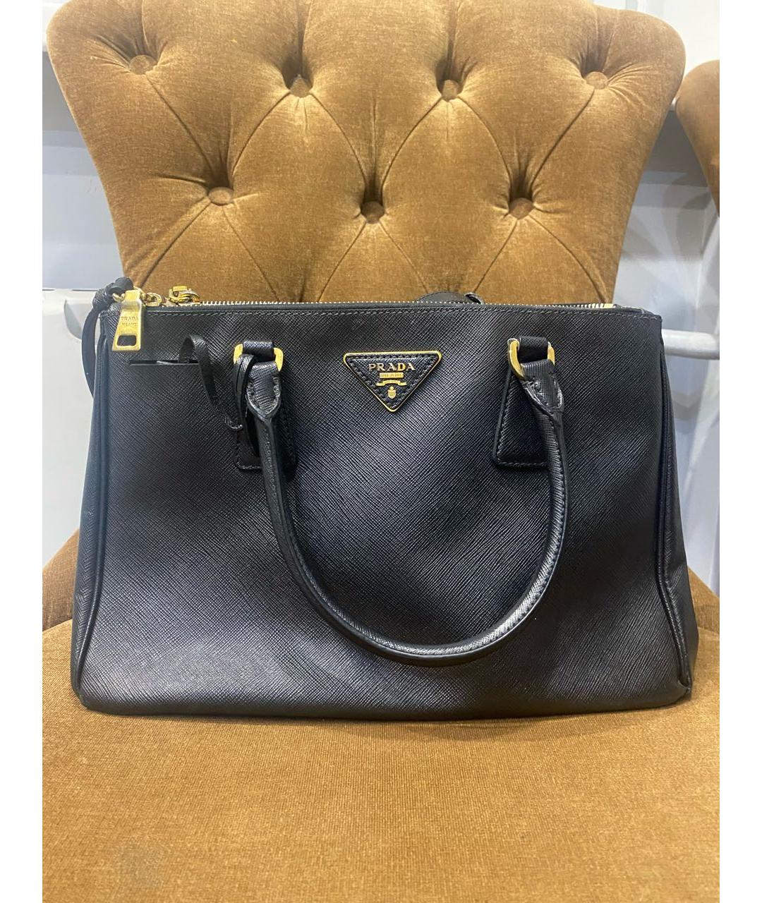 PRADA Черная кожаная сумка тоут, фото 6
