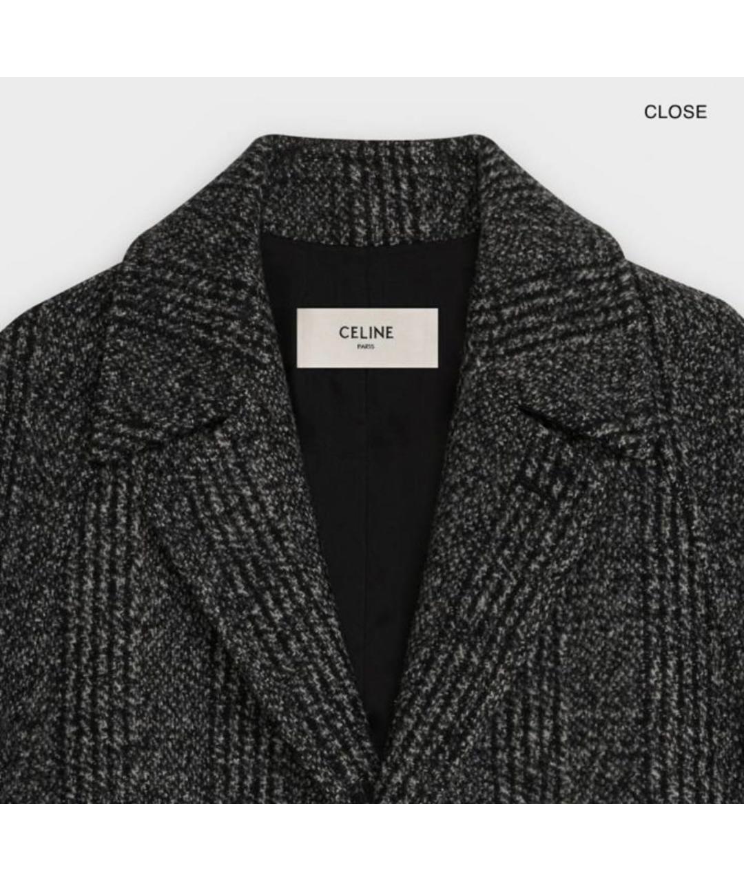 CELINE PRE-OWNED Серое шерстяное пальто, фото 3