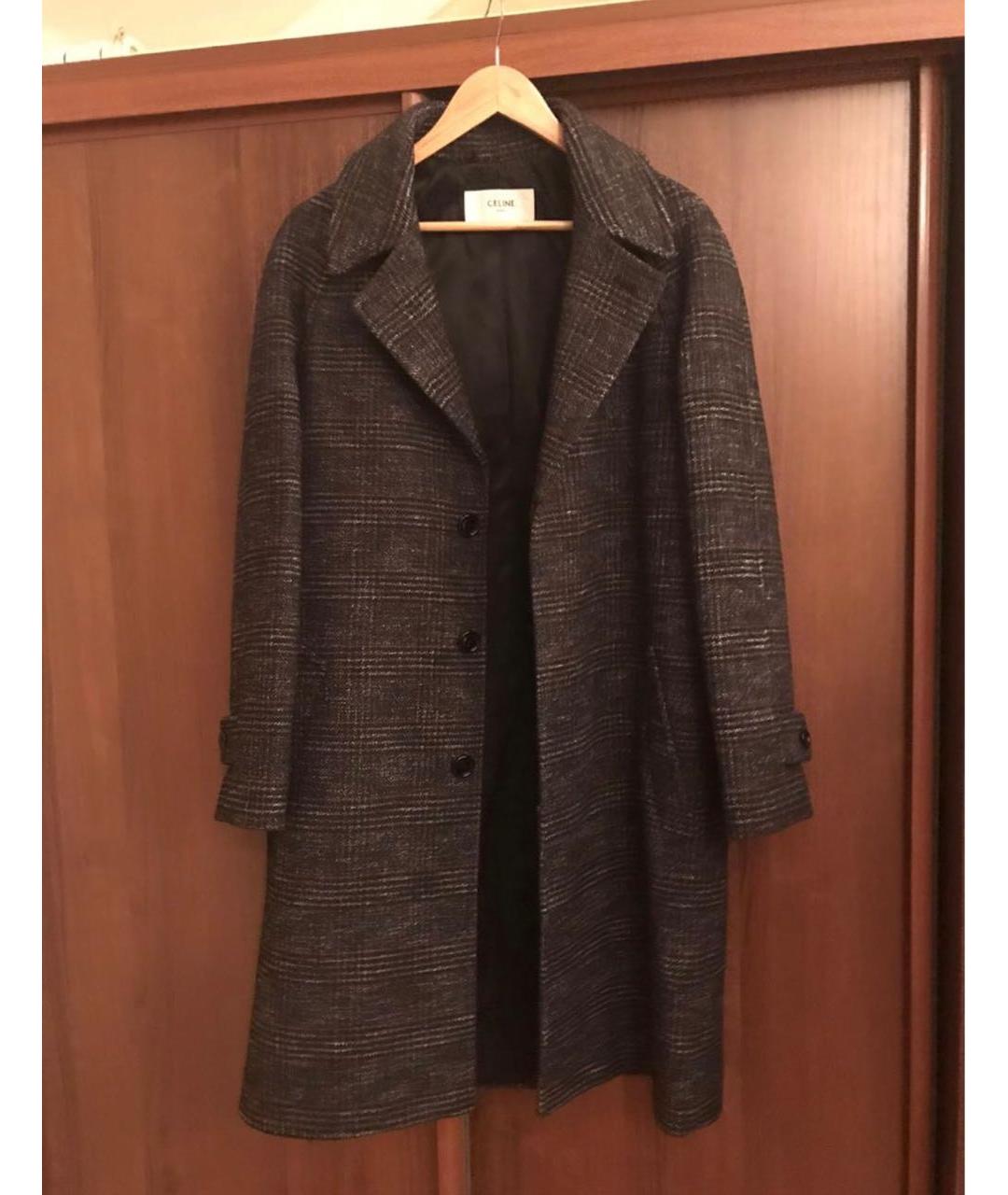 CELINE PRE-OWNED Серое шерстяное пальто, фото 4