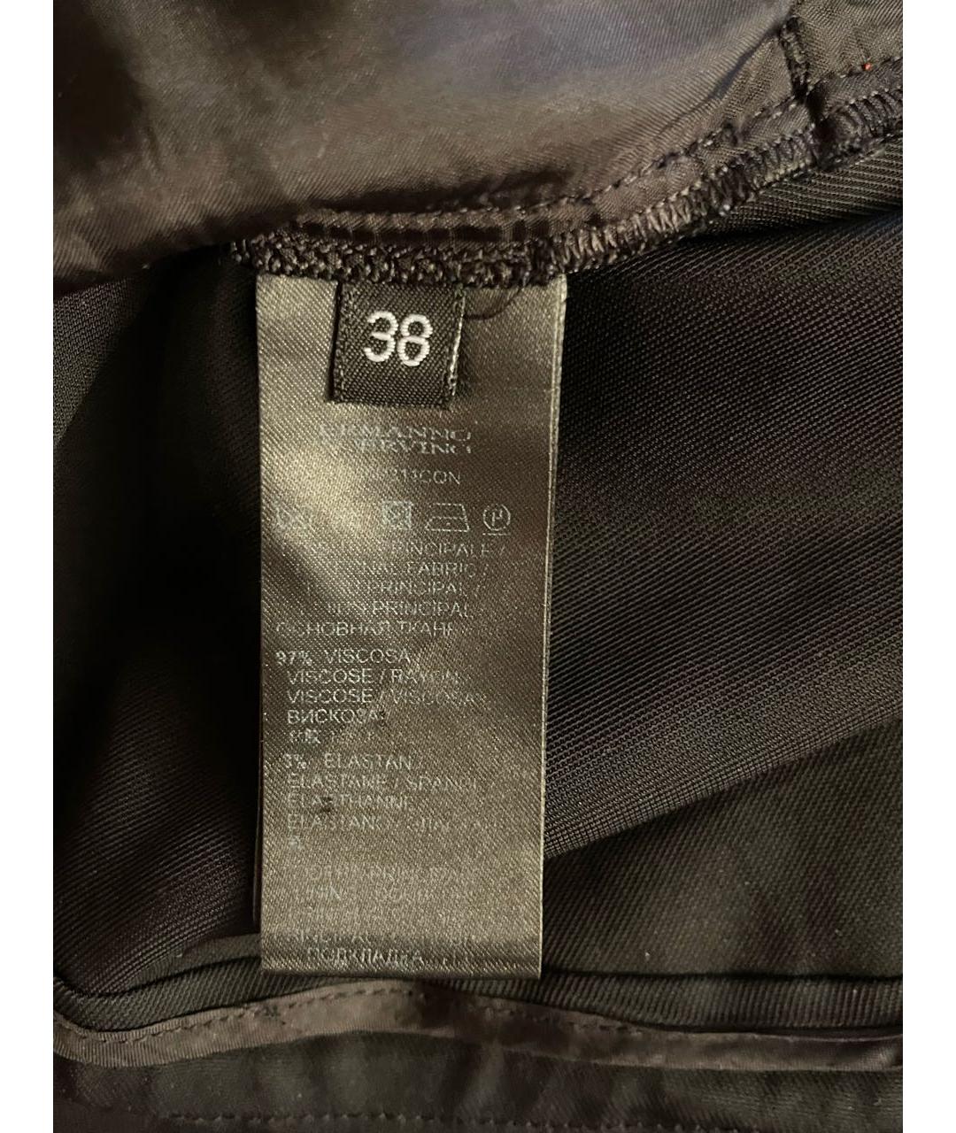 ERMANNO SCERVINO Черные вискозные прямые брюки, фото 3
