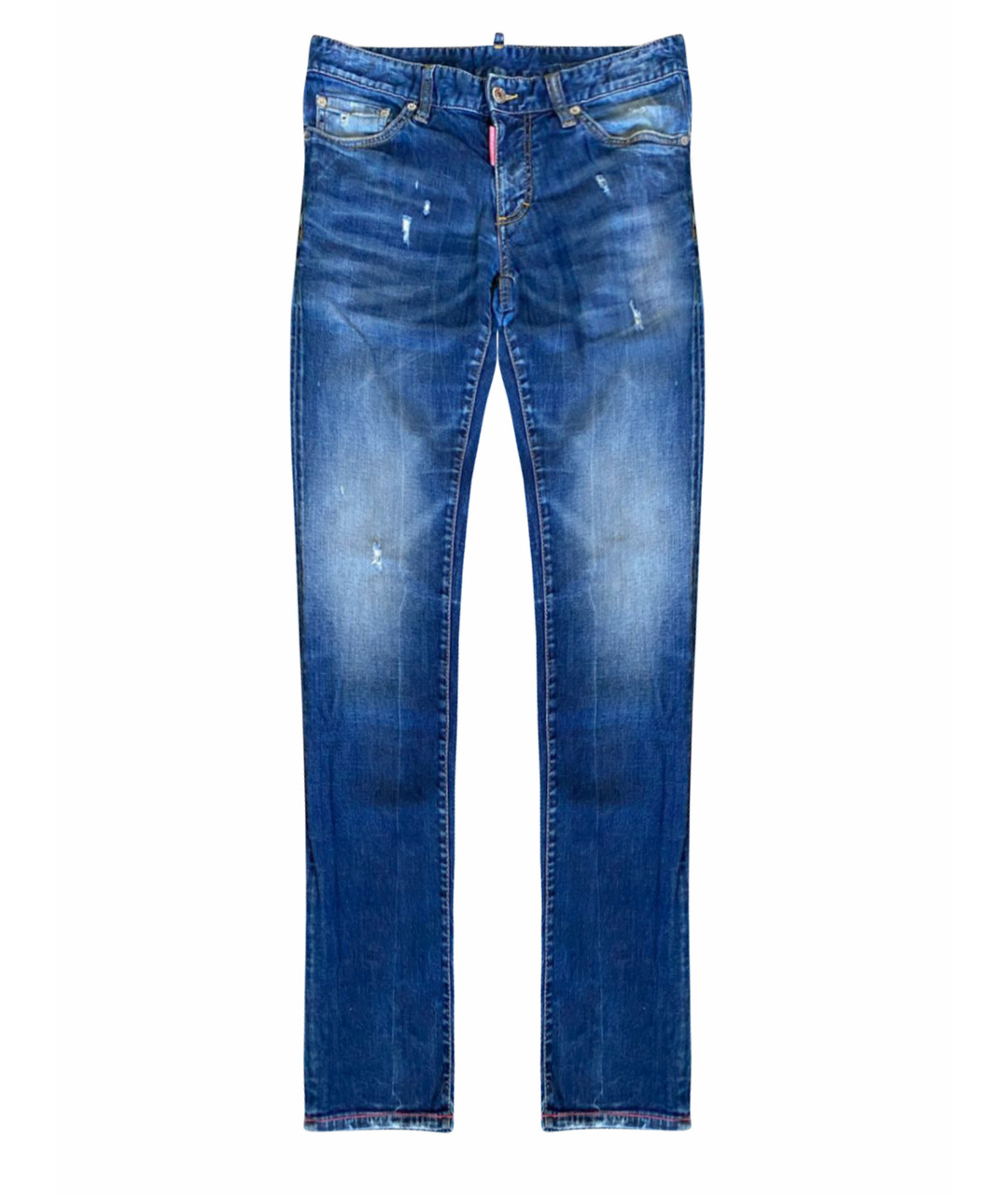 DSQUARED2 Темно-синие хлопко-эластановые джинсы, фото 1