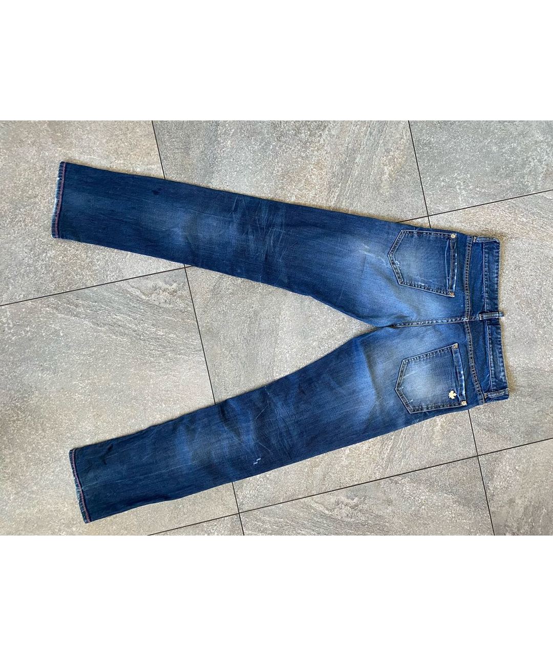 DSQUARED2 Темно-синие хлопко-эластановые джинсы, фото 2