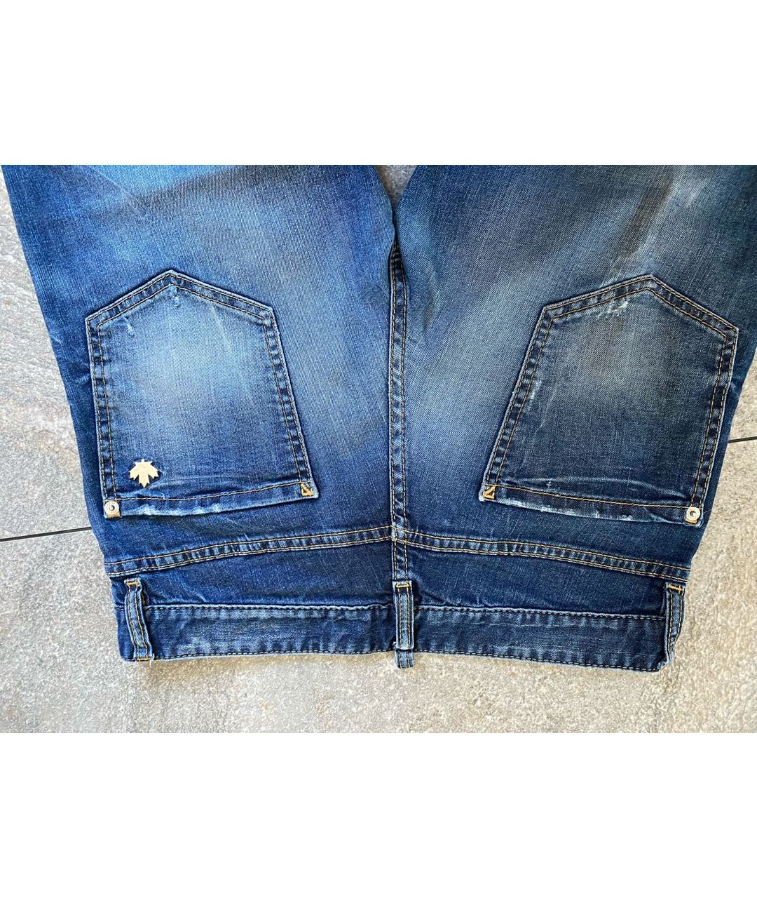 DSQUARED2 Темно-синие хлопко-эластановые джинсы, фото 4
