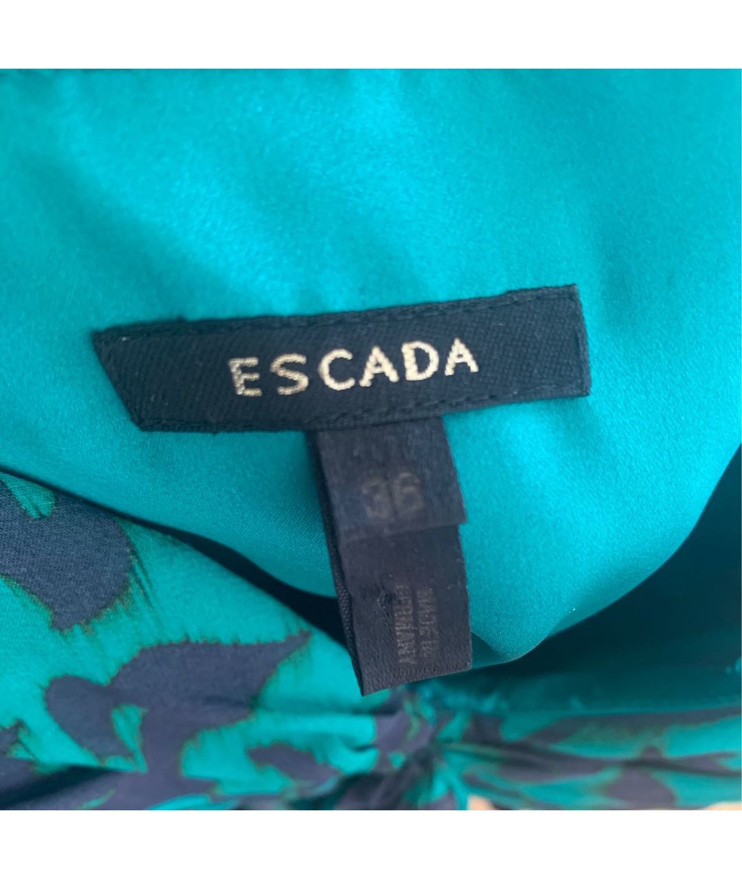 ESCADA Зеленые шелковое повседневное платье, фото 2