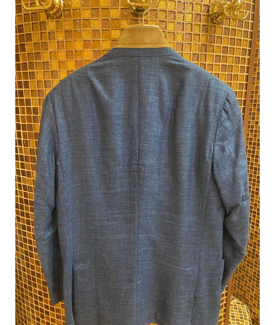 LORO PIANA Голубой хлопковый пиджак, фото 2