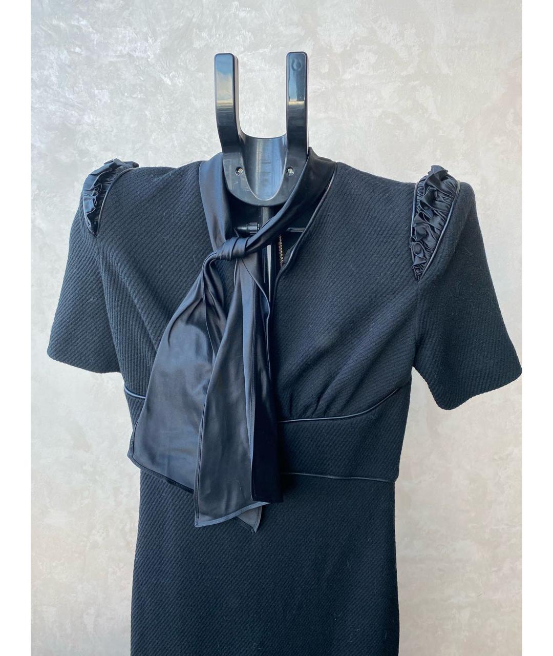 DSQUARED2 Черное шерстяное коктейльное платье, фото 3