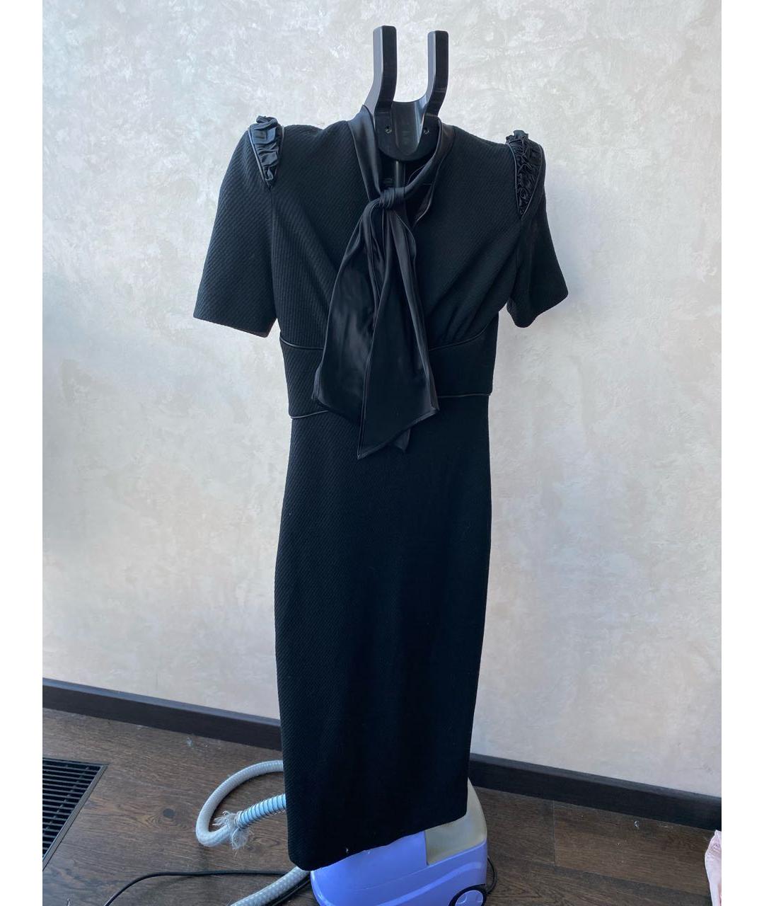 DSQUARED2 Черное шерстяное коктейльное платье, фото 5