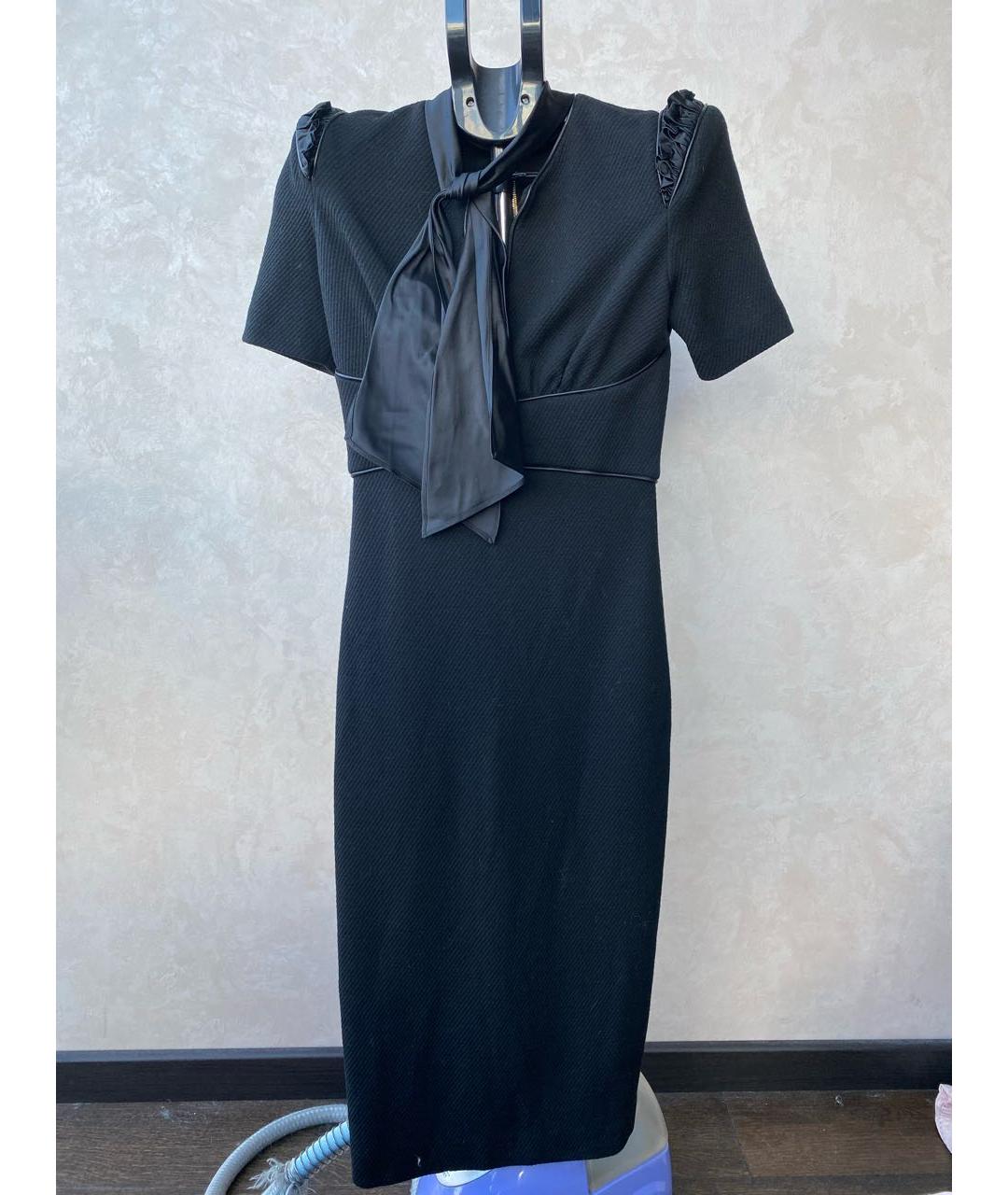 DSQUARED2 Черное шерстяное коктейльное платье, фото 9
