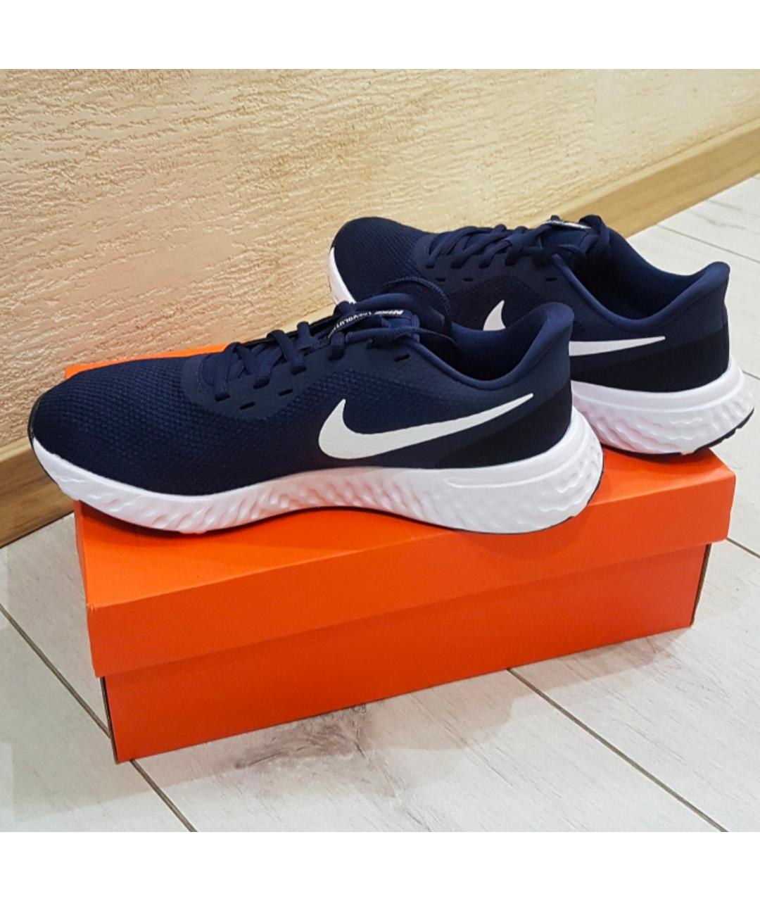 NIKE Синие текстильные низкие кроссовки / кеды, фото 3