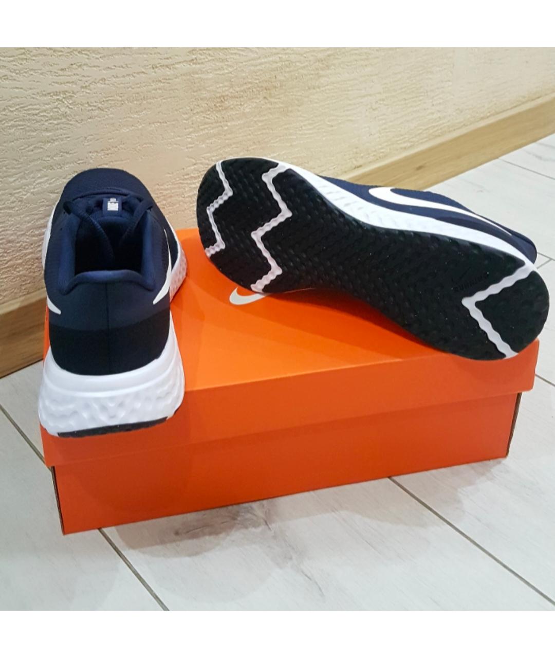 NIKE Синие текстильные низкие кроссовки / кеды, фото 4